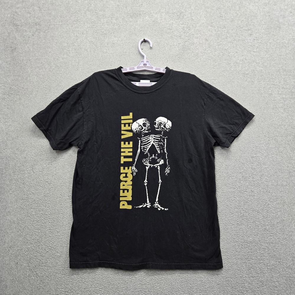 Pierce The Veil Men Shirt L Black Band Skeletons Logo 204 Tour Concert